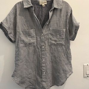 Cloth & stone striped button down short sleeve